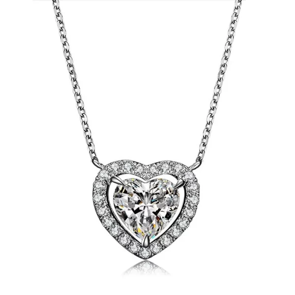 Love in Diamond Necklace in 18k White Gold