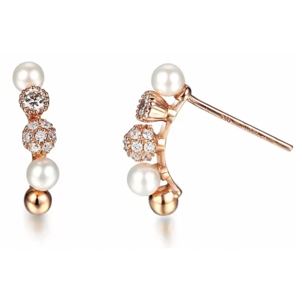 Diamond Earring With Pearls