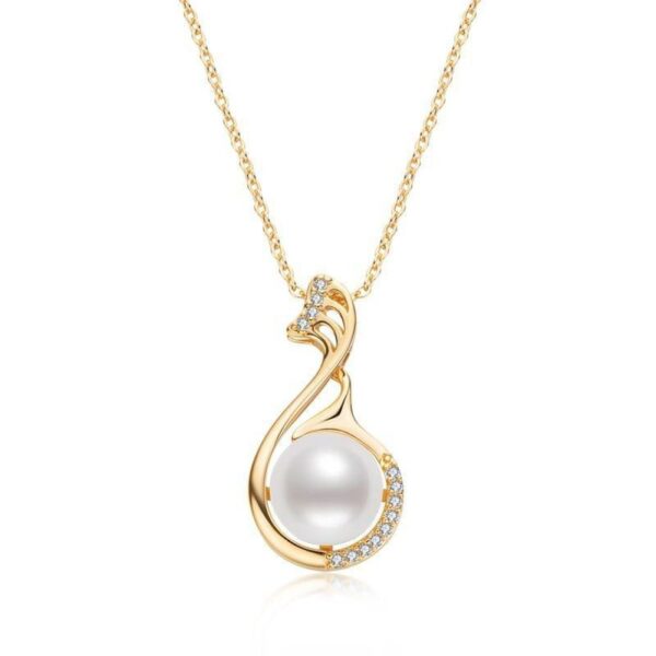 Eternal Necklace with Pearl in 14k Gold