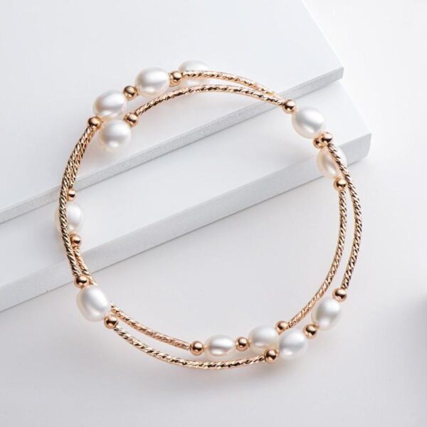 14k Gold String Bracelet With Pearls